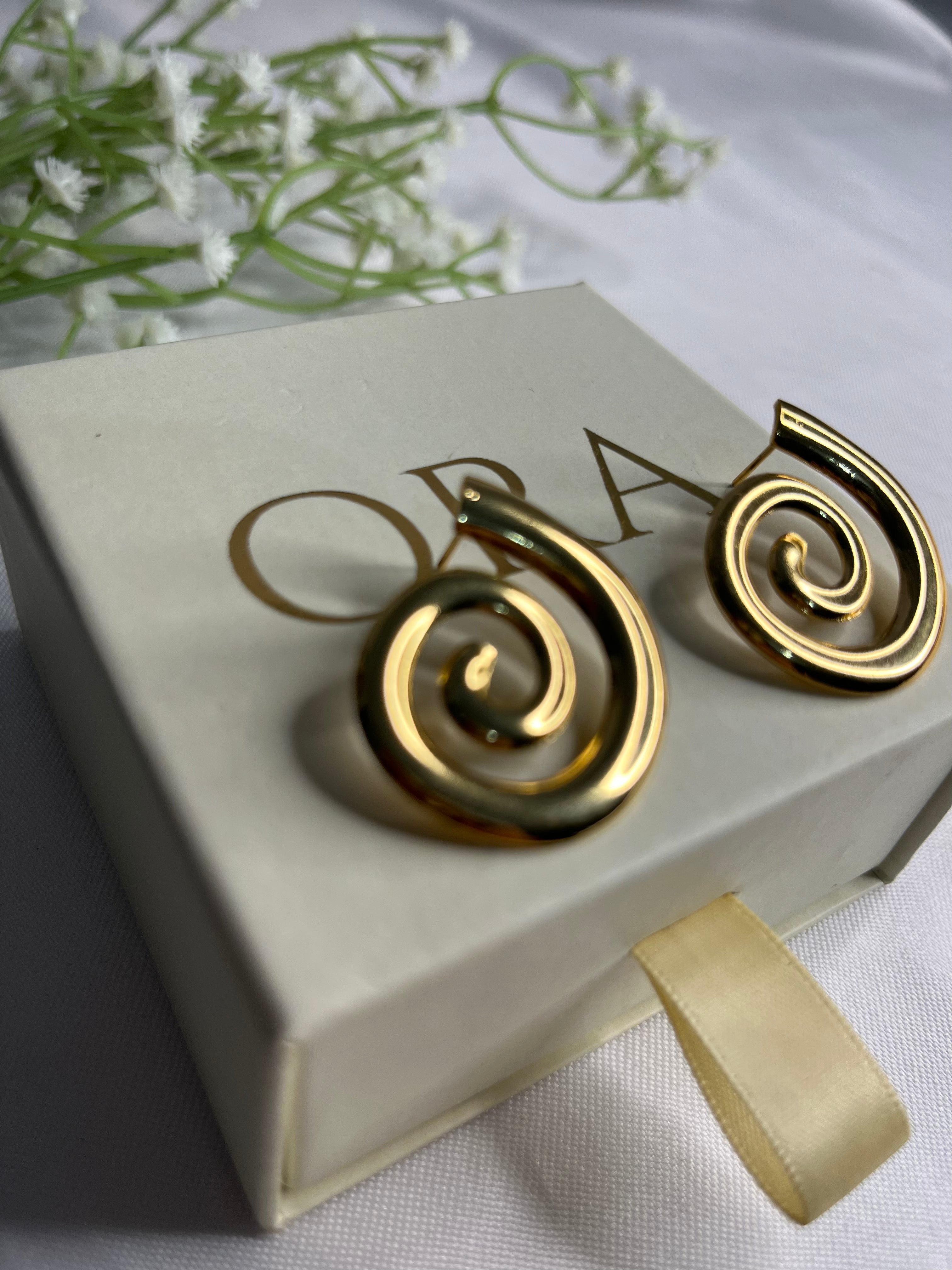 ORA GOLD SPIRAL EARING - ORA