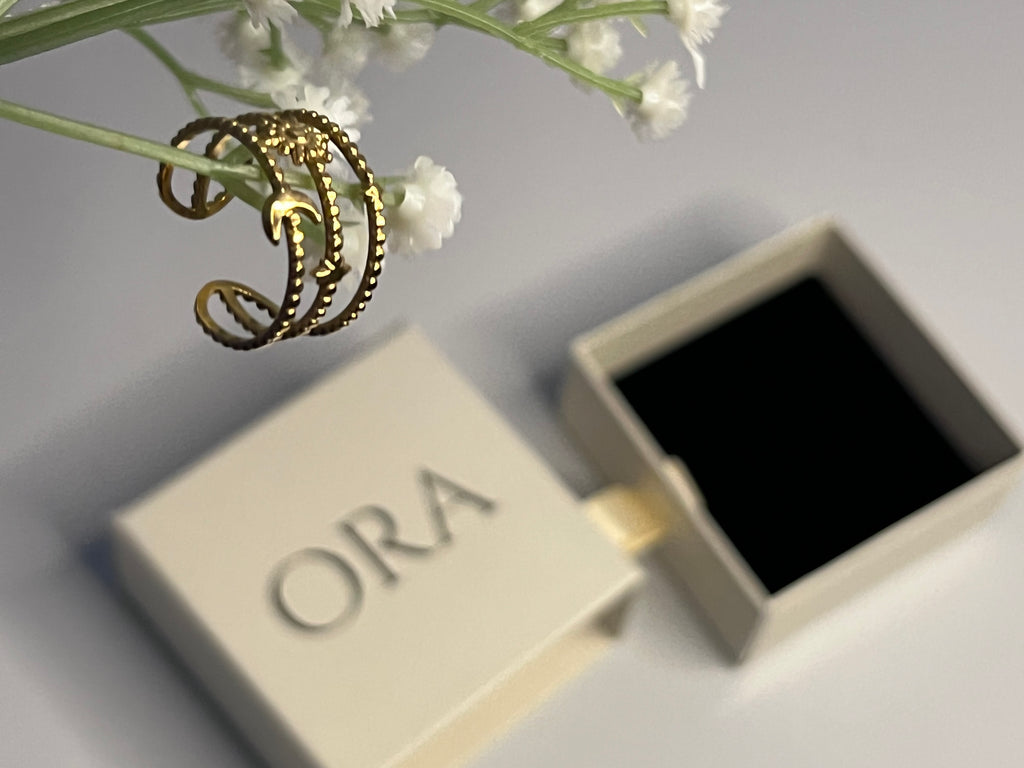 MOON STAR RING(anti tarnish) - ORA