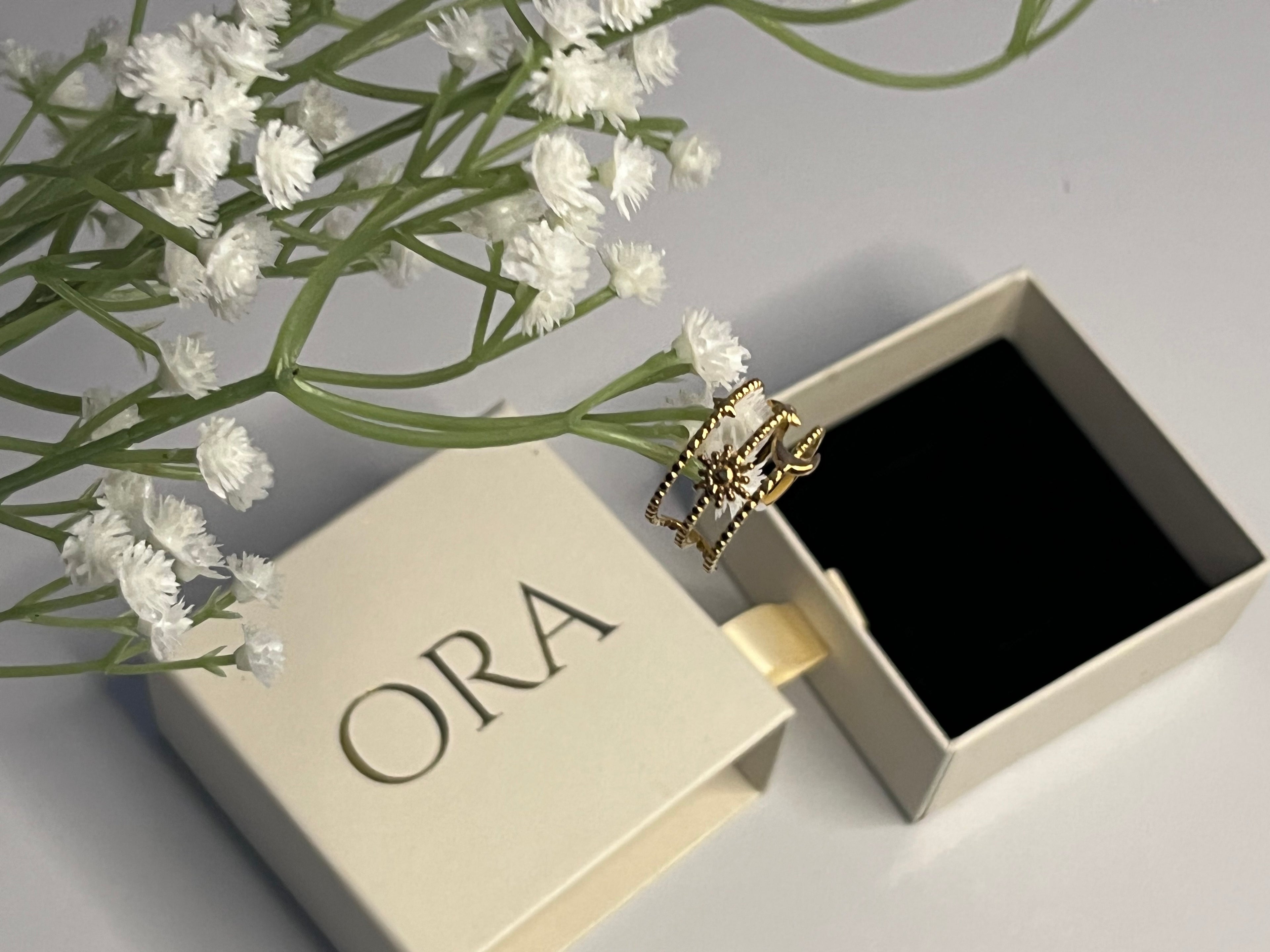 MOON STAR RING(anti tarnish) - ORA
