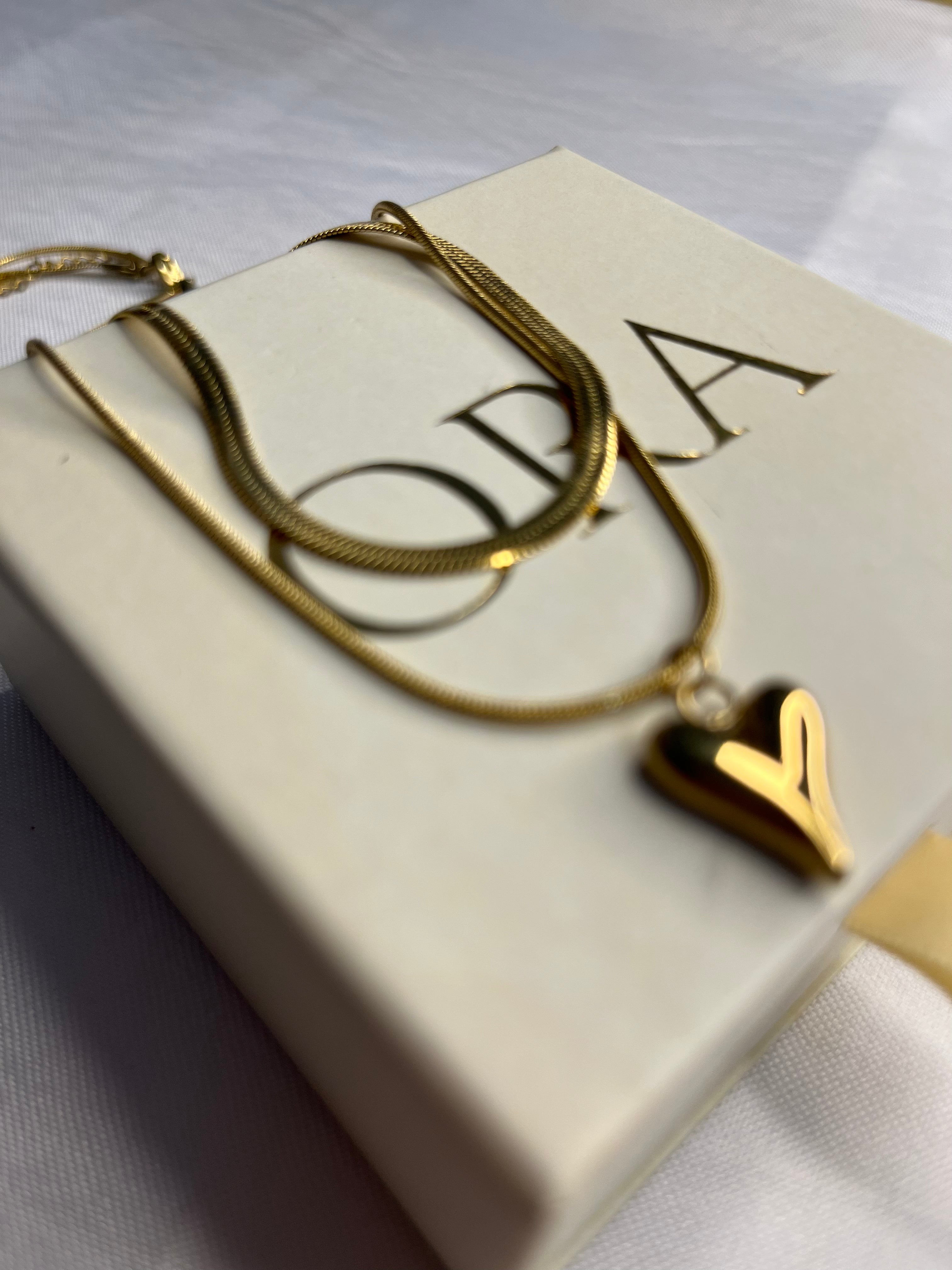 ORA DOUBLE LAYER HEART PENDANT - ORA